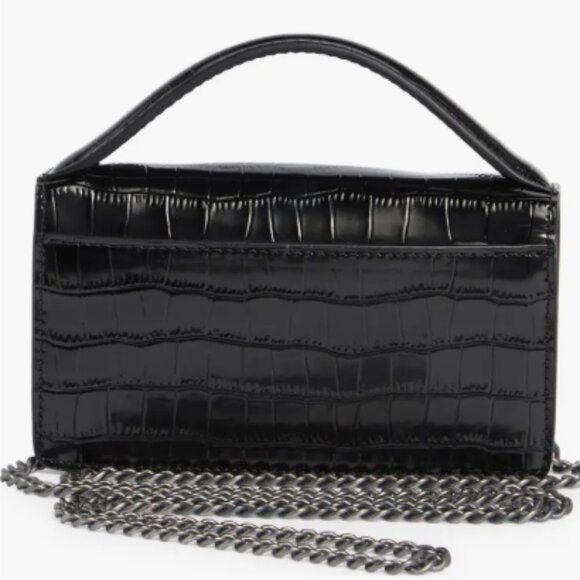 Kurt Geiger XS Bond Croc Embossed Leather Top Handle Bag NWT - Picture 3 of 6